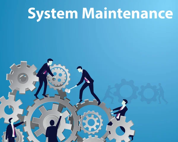 Ilustração Vetorial Conceito Manutenção Sistema Manter Mecanismo Engrenagem Para Funcionar — Vetor de Stock