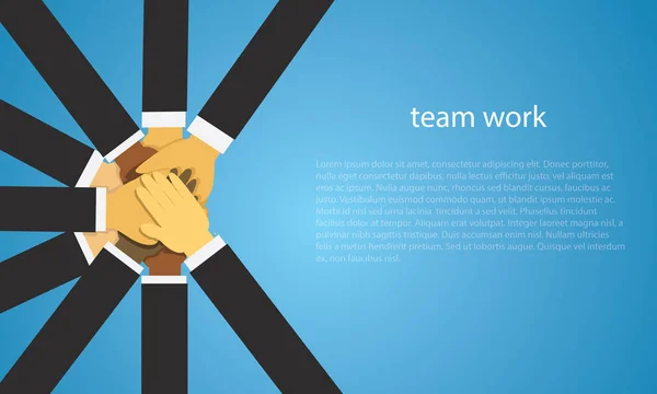 Vektorillustration Business Teamwork Konzept Symbolwörter Typografie Und Symbol Der Teamarbeit — Stockvektor