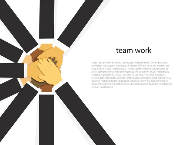 Vektorillustration Business Teamwork Konzept Symbolwörter Typografie Und Symbol Der Teamarbeit — Stockvektor