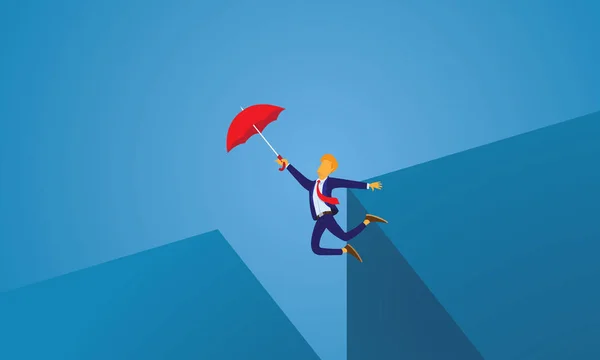 Vektoros Illusztráció Üzletember Esernyővel Közlekedő — Stock Vector
