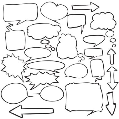 Konuşma Kabarcıkları Karikatür Doodle