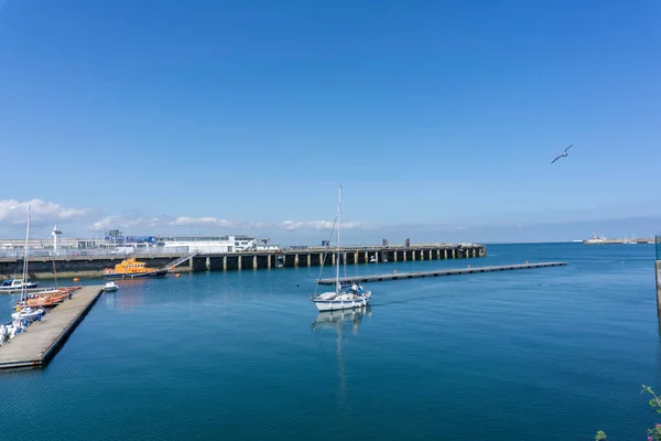 Malá Jachta Plující Přístavu Dun Laoghaire Dublinu Irsko — Stock fotografie