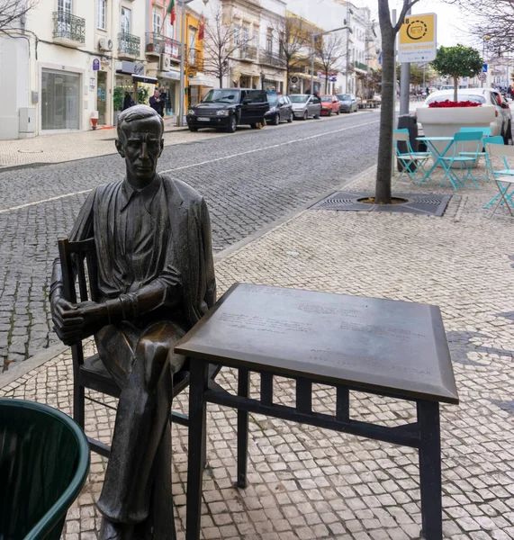 Статуя Антоніо Алейшу 1899 1949 Португальська Поетеса Межами Кафе Кальсінья — стокове фото