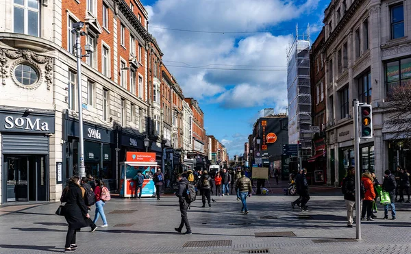 North Earl Street Dublin Irland Ein Geschäftiges Einkaufsviertel Von Der — Stockfoto