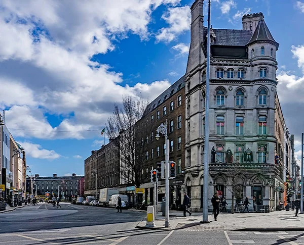 Olier Street Dublín Irlanda Vista Desde Connell Street Con Edificio —  Fotos de Stock
