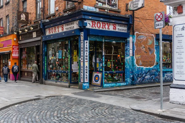 Rory Fishing Tackle Shop Ligt Het Hart Van Temple Bar — Stockfoto