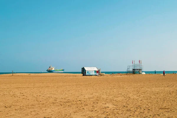 Pohled Rozsáhlou Pláž Prasonisi Rhodos Řecko Pláž Cca 800 Dlouhá — Stock fotografie