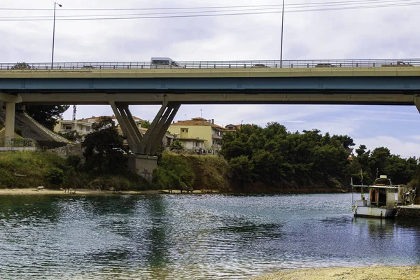 Pont Routier A24 Enjambant Canal Nea Poteidea Chalcidique Grèce — Photo