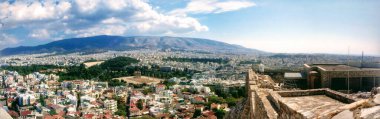 Atina, Yunanistan 'ın panoramik manzarası.