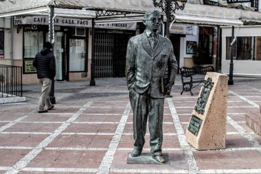 The statue of Blas Infante known as the father of Andalucia in the Plaza del Socorro Ronda Spain.. clipart