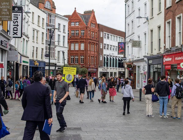 Grafton Street Dublín Una Las Principales Calles Comerciales Irlanda —  Fotos de Stock