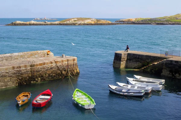 Pequeños Barcos Atados Puerto Coliemore Dalkey Condado Dublín Irlanda Edad —  Fotos de Stock