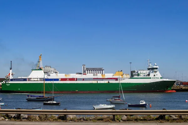 Mistral Roll Cargo Ship Docked Dublin Port Ireland Loaded Shipping — Stock fotografie
