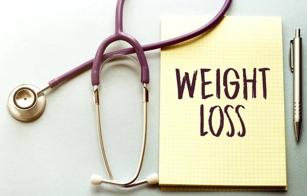 Gewichtsverlust Auf Klemmbrett Geschrieben Medizinisches Konzept — Stockfoto