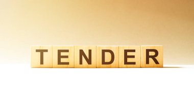 Kelime TENDER ahşap yapı taşları ile yapılır
