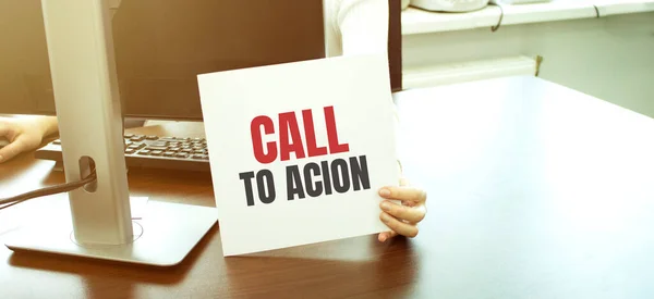 テキストを使用したカード Call Action Business Concept — ストック写真