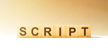 Kelime oyunu, ahşap yapı taşlarından yapılır. Kavram.