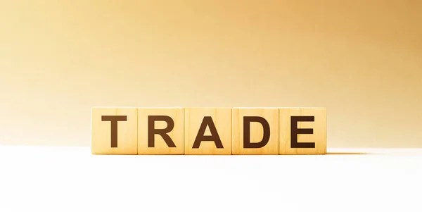 Word Trade Gjort Med Träklossar Affärsidé — Stockfoto