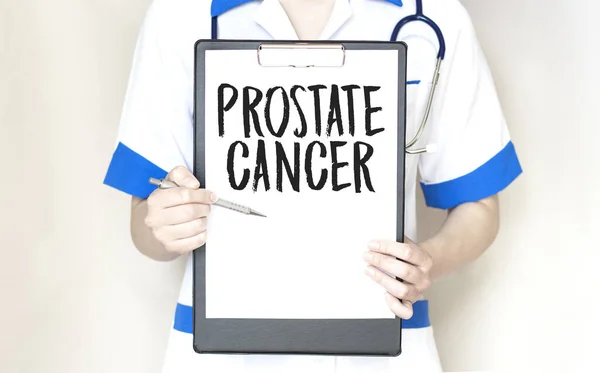 Lekarz Czarny Papier Płyta Tekstem Prostate Cancer Koncepcja Medyczna — Zdjęcie stockowe