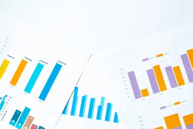 Grafikler ve finansal istatistik, iş konsepti. Mali rapor