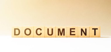Kelime DOCUMENT ahşap yapı taşlarından yapılmış