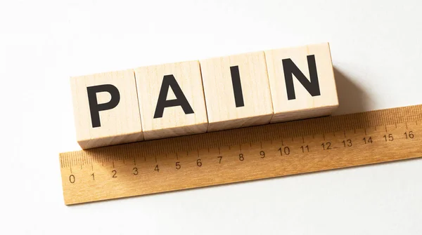 Word Pain Made Wood Building Blocks — Stock Photo, Image