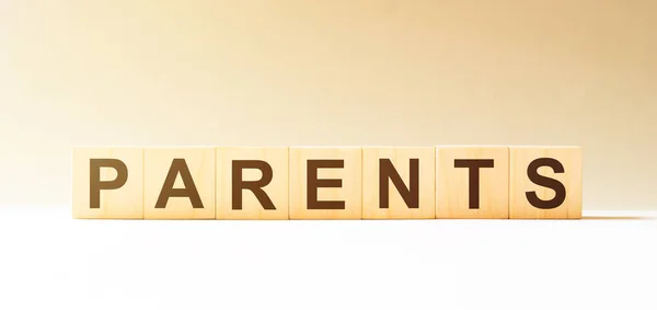 Word Parents Made Wood Building Blocks — Stock Photo, Image