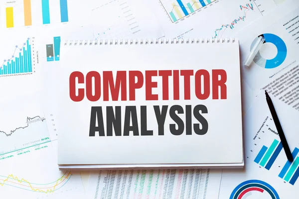 Notebook Tools Notes Text Competitor Analysis — Stock Photo, Image