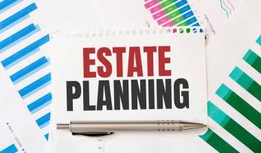 Metin Emlak Planlama Kartı. Diyagram ve beyaz arkaplan