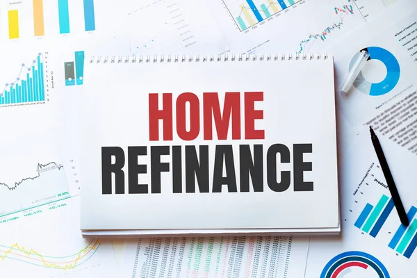 Notebook with Tools and Notes with text HOME REFINANCE