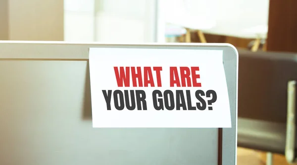 Sticky Note Computer Text What Your Goals — Stock Photo, Image