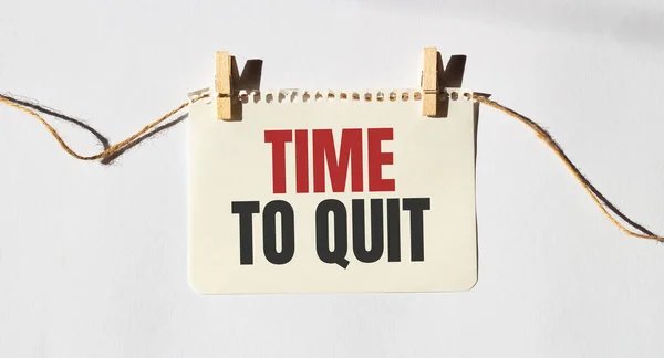 Card Text Time Quit Diagram White Background — Stock Photo, Image