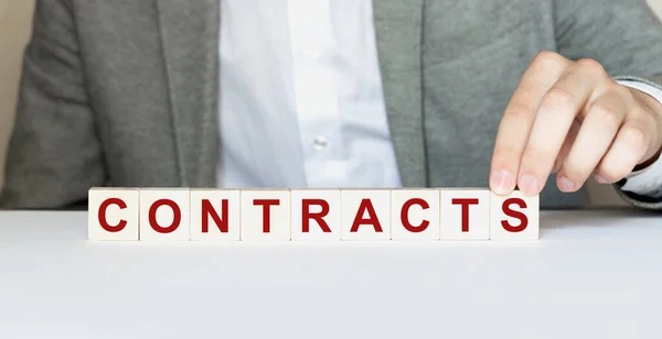 Word Contracts Készült Építőelemek — Stock Fotó