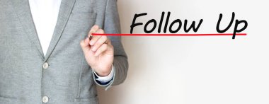 El yazısı yazması FOLLOW UP İşaretleyici, konsept