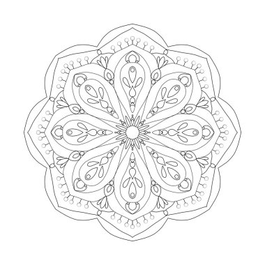 Siyah beyaz mandala dua etmek için yoga ve meditasyon. 