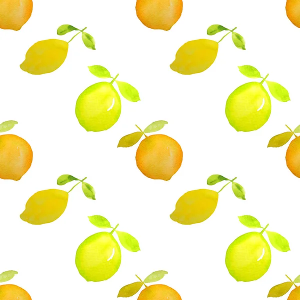 Акварель Лимонных Апельсинов Цитрусовых — стоковое фото