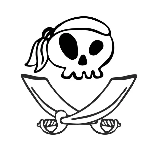 Pirate Κρανίο Στοιχείο Του Σχεδιασμού Για Διακόσμηση Διακοπές Προσκλήσεις Αυτοκόλλητα — Διανυσματικό Αρχείο
