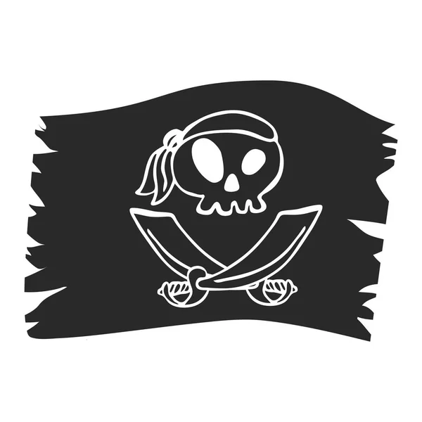Jolly Roger Dödskalle Pirat Skalle Svart Flagga Piratkopiering Symboler Kapten Stockillustration