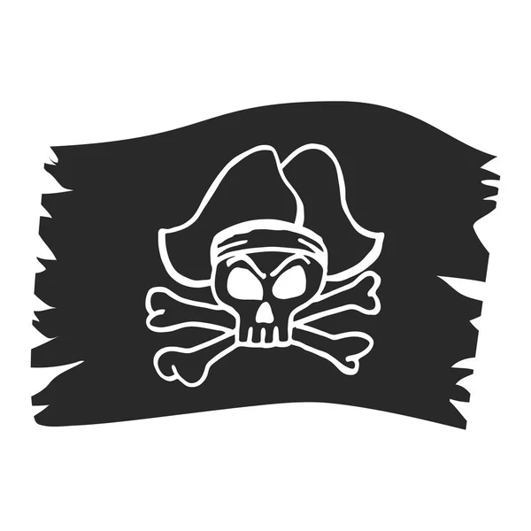 Jolly Roger Dödskalle Pirat Skalle Svart Flagga Piratkopiering Symboler Kapten Royaltyfria illustrationer