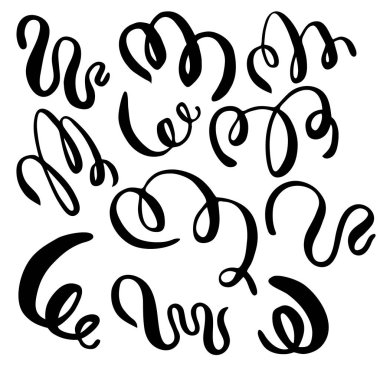 El kümesi çizmek öğeler, satırlar ve Kaligrafi fırçası süsler