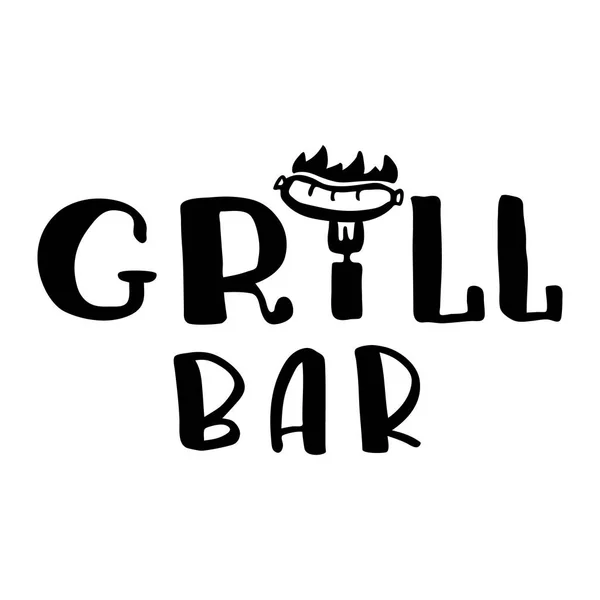 Grill Bar Logotyp Designelement För Design Reklammaterial Grillbar Design Bbq Royaltyfria illustrationer