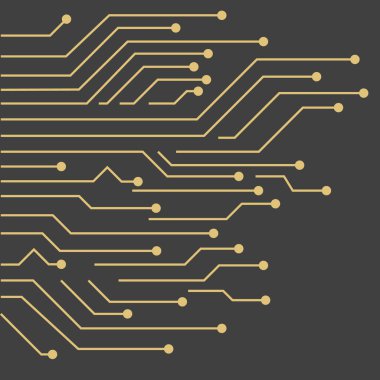 Altın devre kartı ile vektör arka plan