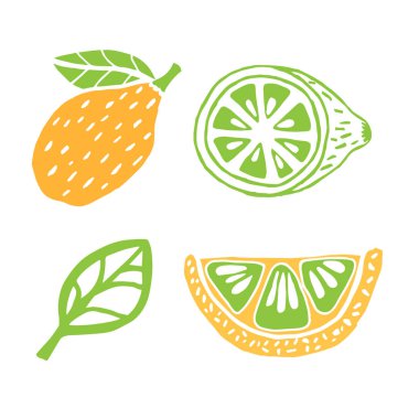 El farklı limon bir dizi çizimi