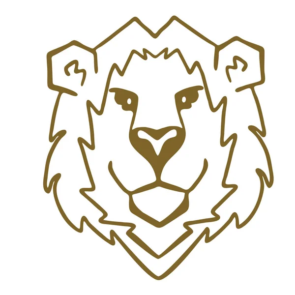 Logo tête de lion. Mascotte stylisée, icône vectorielle . — Image vectorielle