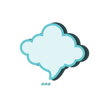 Beyaz zemin üzerinde 1 mavi konuşma balonu, haber illüstrasyonu olarak kullanılır ya da en az...