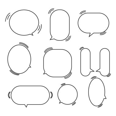 Vektör sohbeti için kullanılan beyaz arkaplan üzerindeki konuşma baloncuğu özeti çizimi