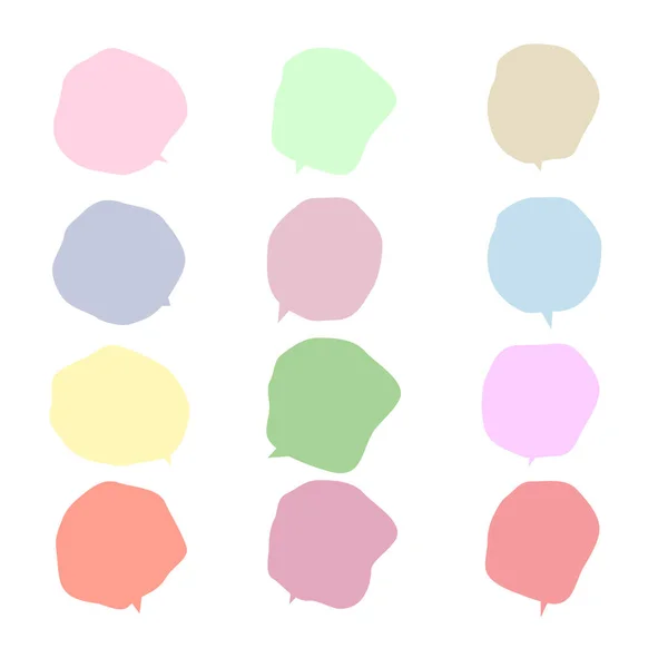 Bunte Sprechblase Pastellfarbenen Stil Auf Weißem Hintergrund Wird Für Gespräche — Stockvektor