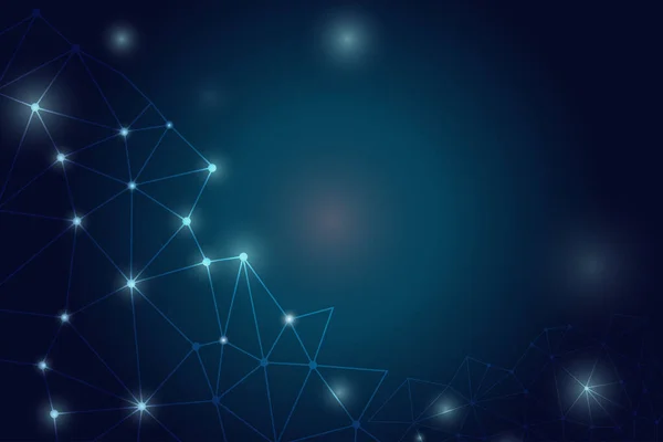 Teknoloji arkaplan resmi, koyu mavi ton, parlak üçgen desen, sınırsız bağlantı konsepti, 5g teknoloji çağı.