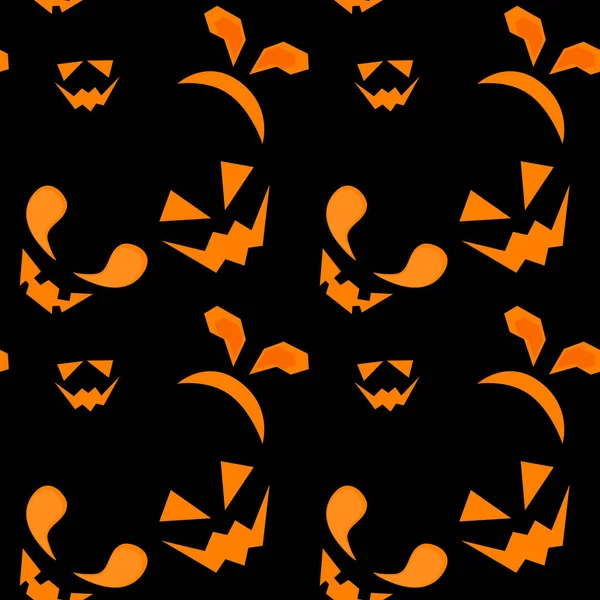 Nahtlose Muster Hintergrund Des Kürbis Teufel Gesicht Der Halloween Nacht — Stockvektor