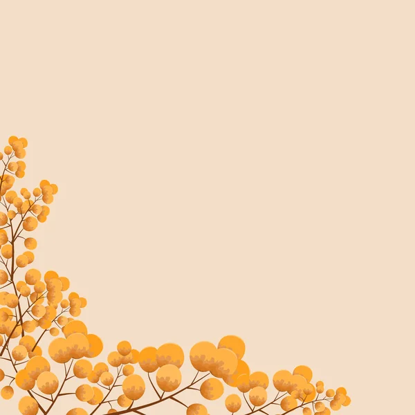 Sfondo Arancione Pastello Cornice Floreale Autunno Hanno Spazio Vostro Lettering — Vettoriale Stock